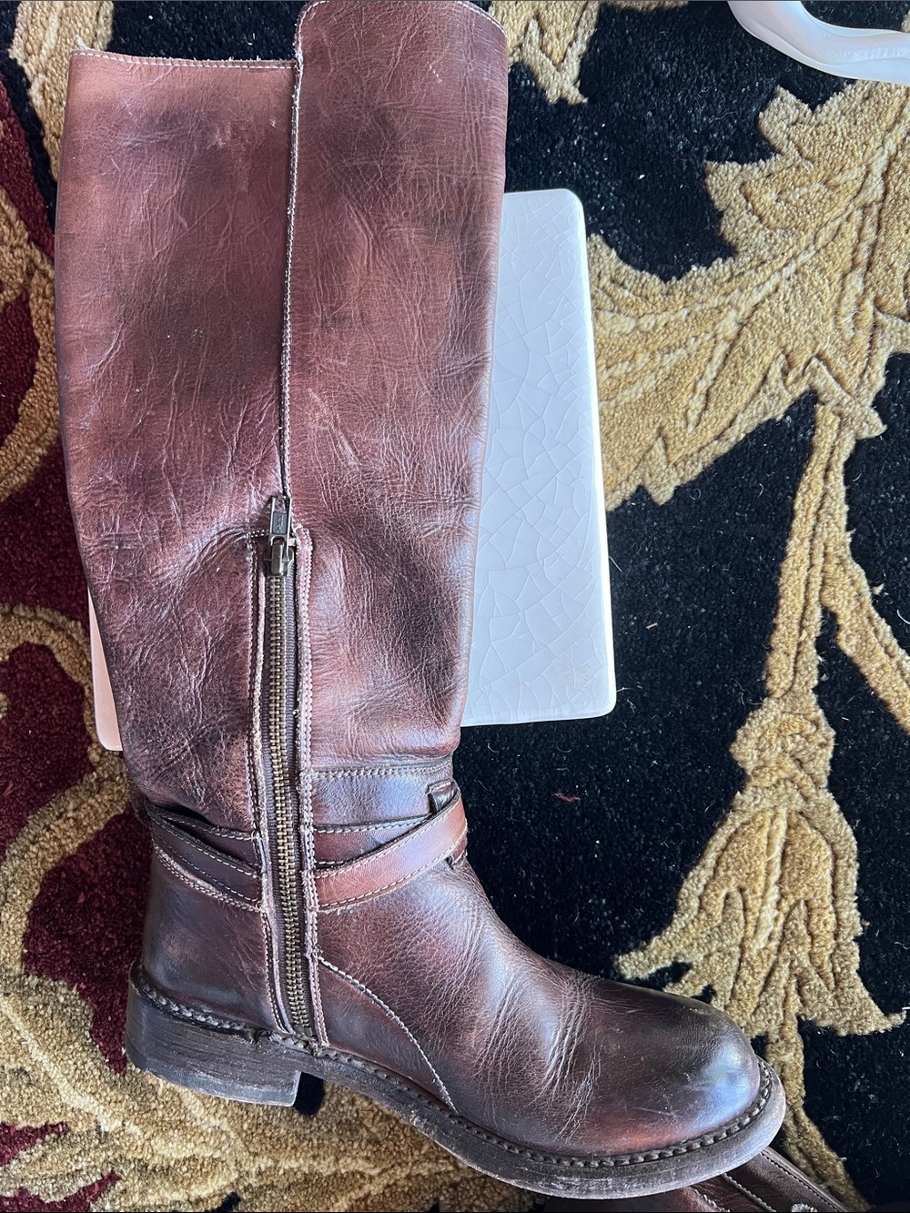 Bed Stu Women’s Bristol Distressed Dark Brown Riding Boots Western Vibe 6.5-7 - Picture 8 of 16